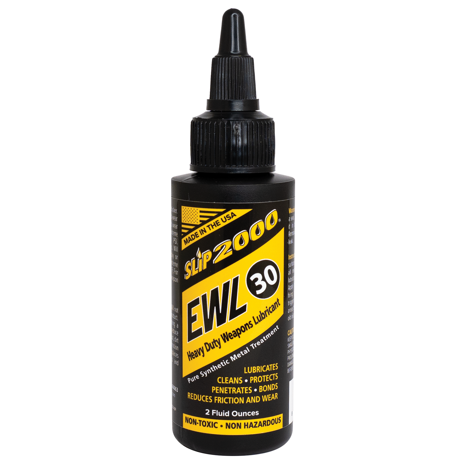 2oz bottle of Slip 2000 EWL30 with a black and yellow label and a twist top cap