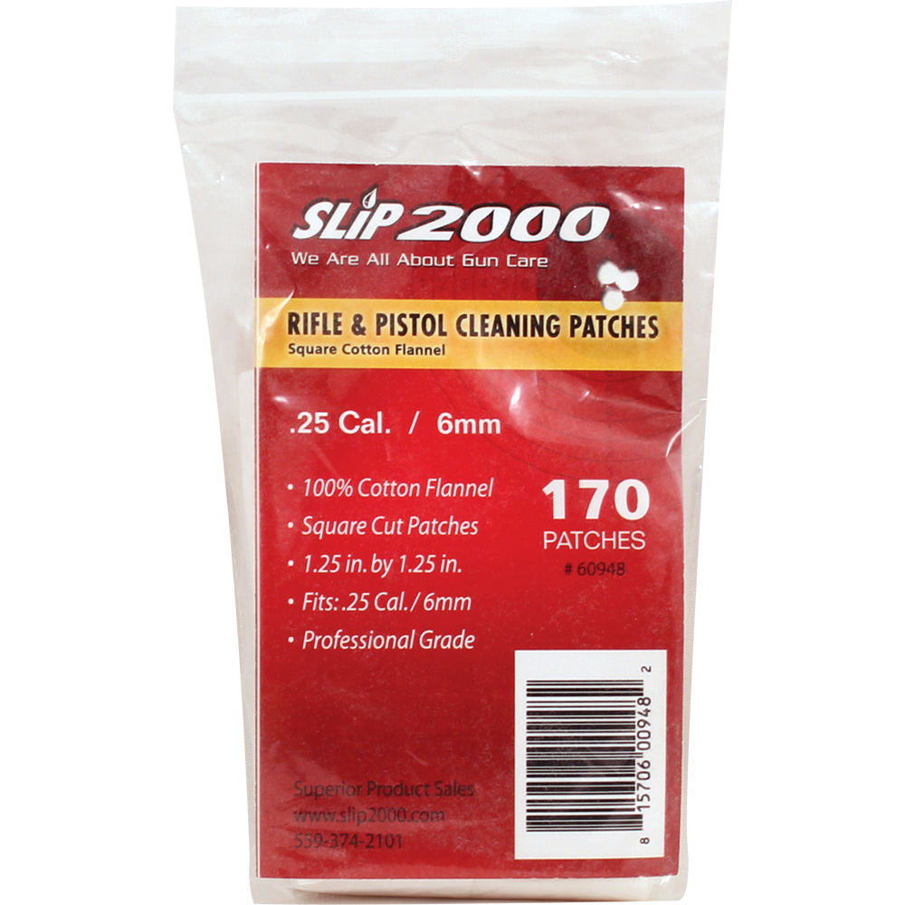 1.25" Square Cleaning Patches - .25 Cal / 6mm