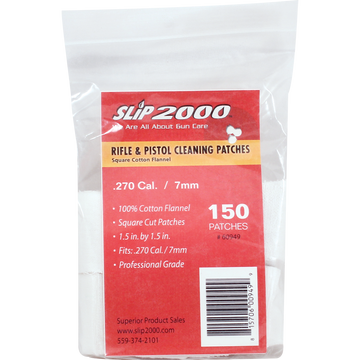 1.5" Square Cleaning Patches - .270 Cal / 7mm