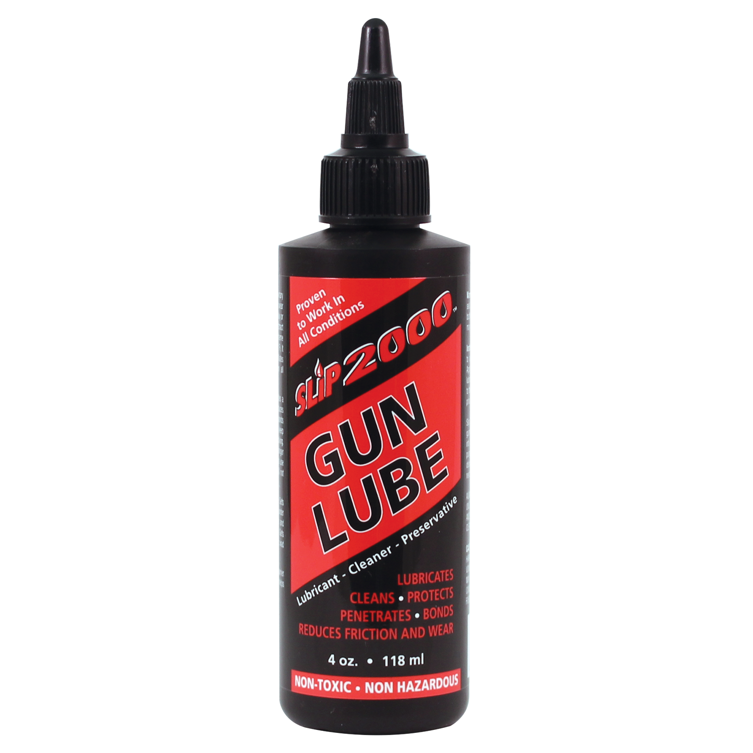 Red Slip 2000 four ounce bottle of Gun Lube with a twist top