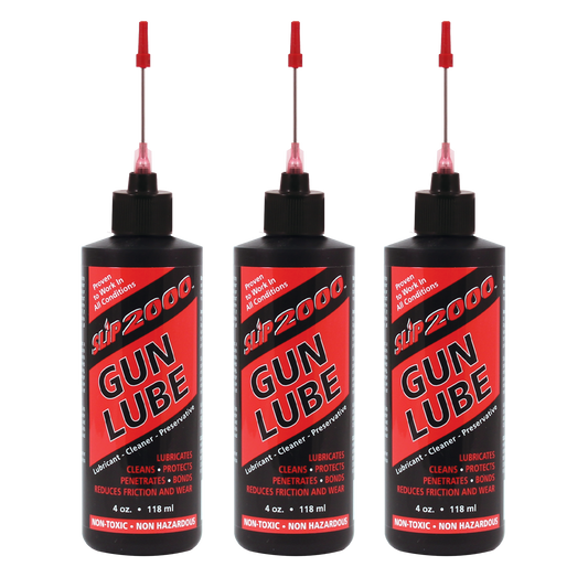 4oz. Empty Gun Lube Bottles with Metal Needle Tips - 3 Pack